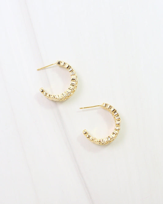 Andrea Two Row CZ Hoop Gold