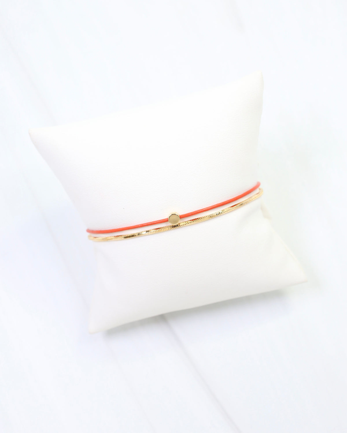Paula Cord and Chain Bracelet Orange
