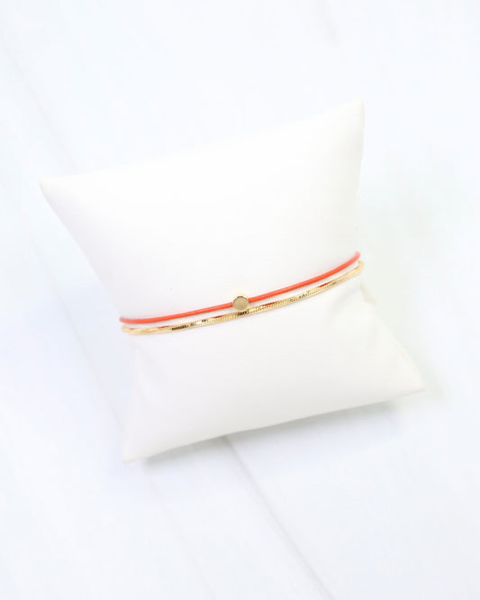 Paula Cord and Chain Bracelet Orange