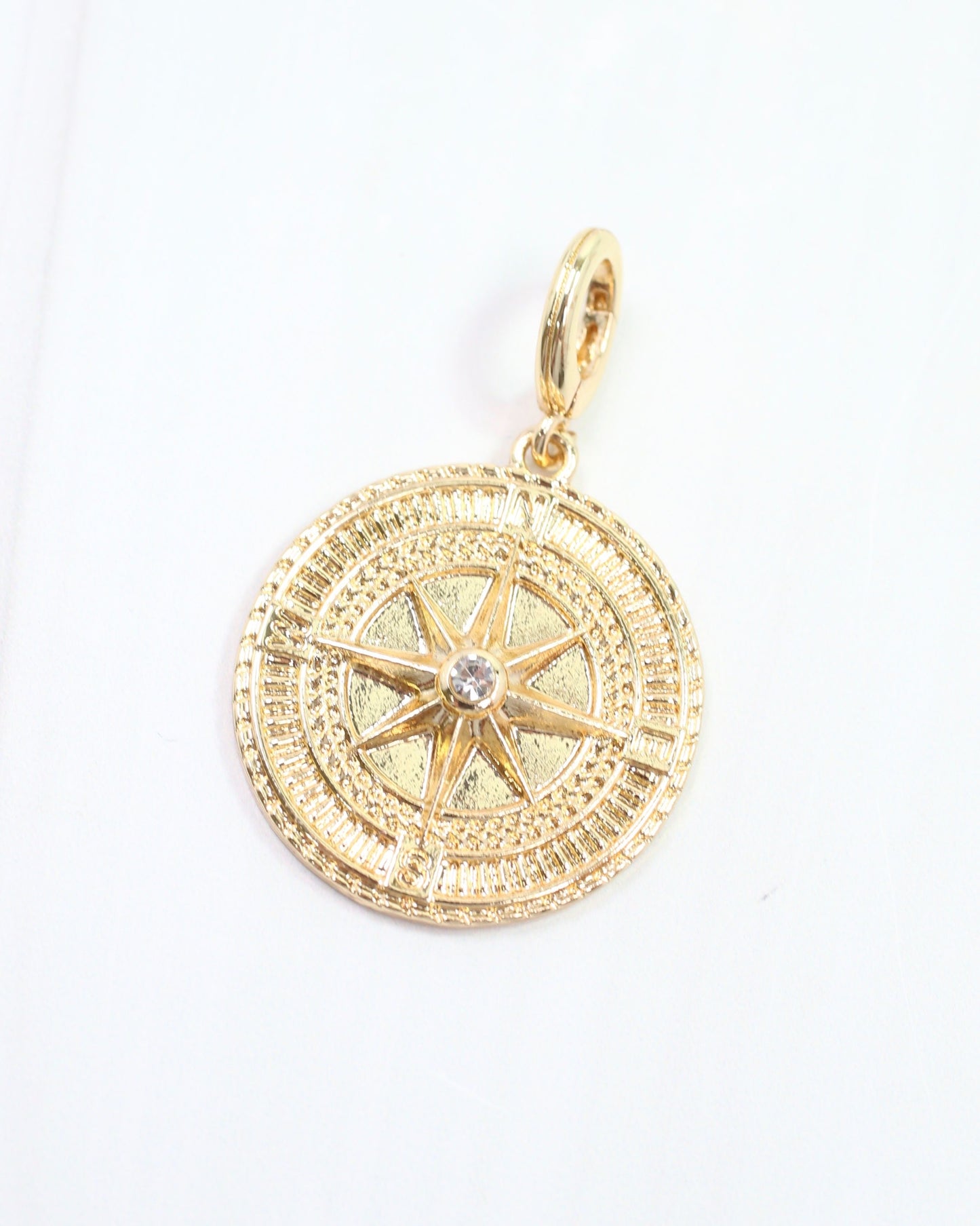 Collins Compass Charm Gold