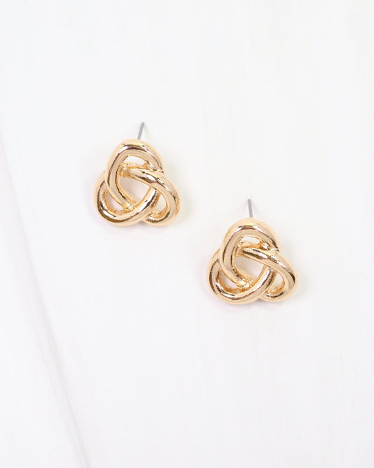 Semi Knot Stud Earring Gold