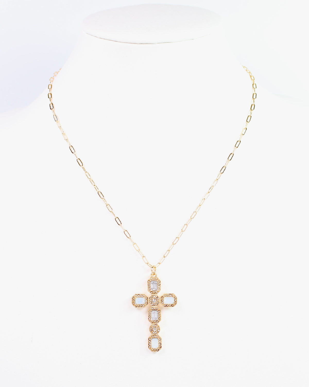 Carter Cross  Necklace White Opal