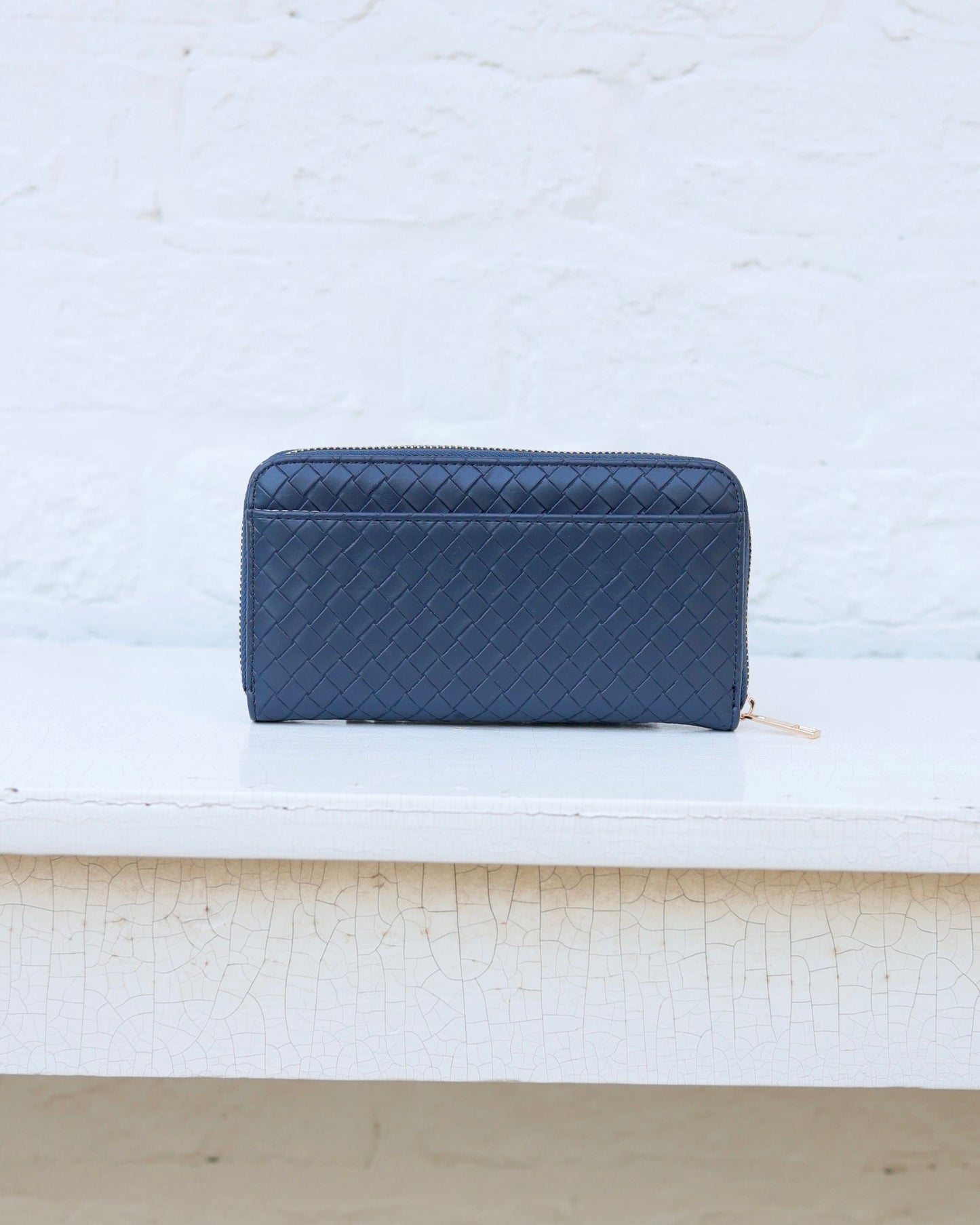 Penelope Wallet Woven Navy