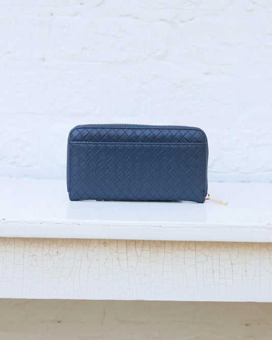 Penelope Wallet Woven Navy