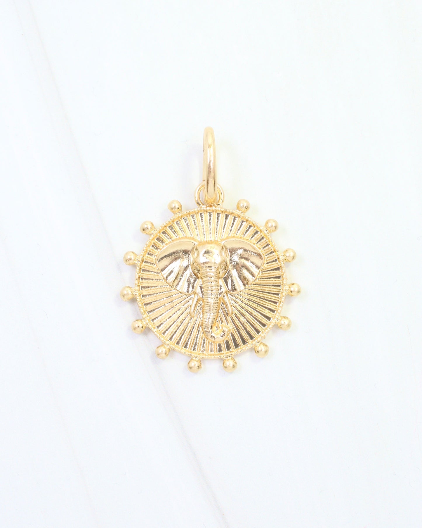 Carmen Coin Charm Elephant Worn Gold