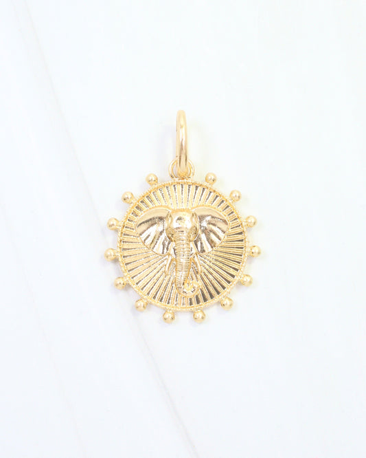 Carmen Coin Charm Elephant Worn Gold