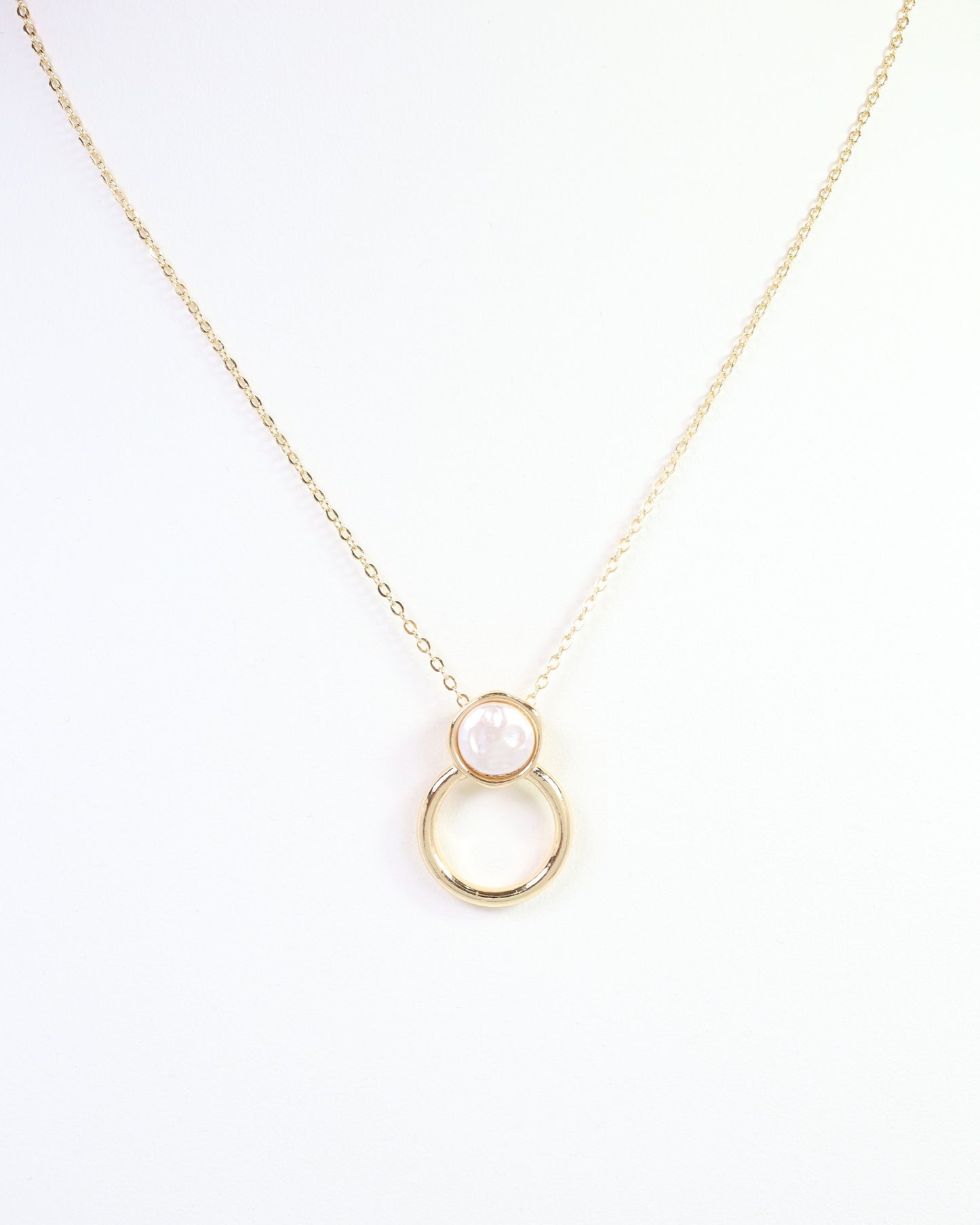 Goldfield Pearl Ring Pendant Necklace Gold