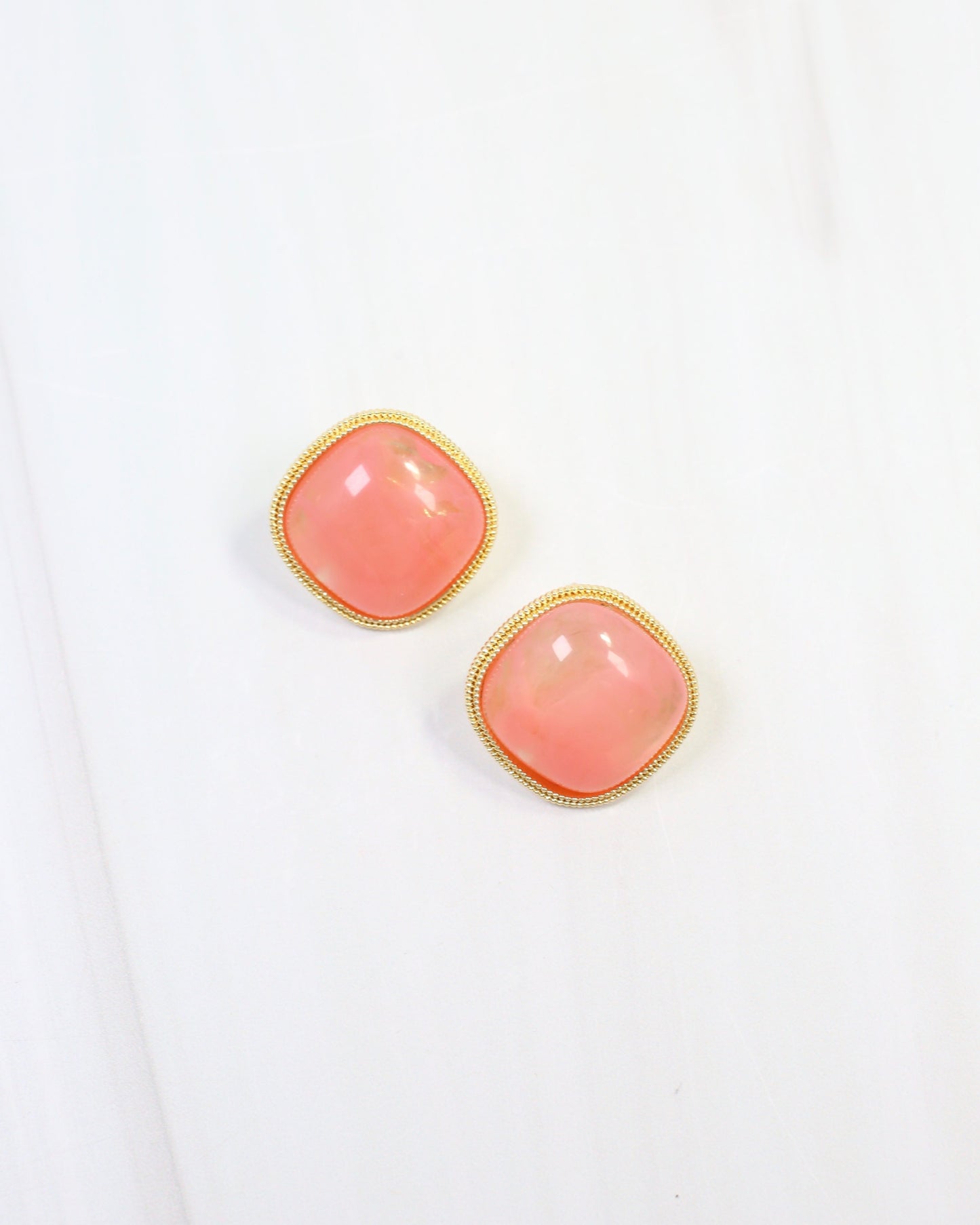 Marnie Gold Lined Post Earring Pink