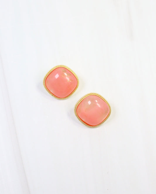 Marnie Gold Lined Post Earring Pink
