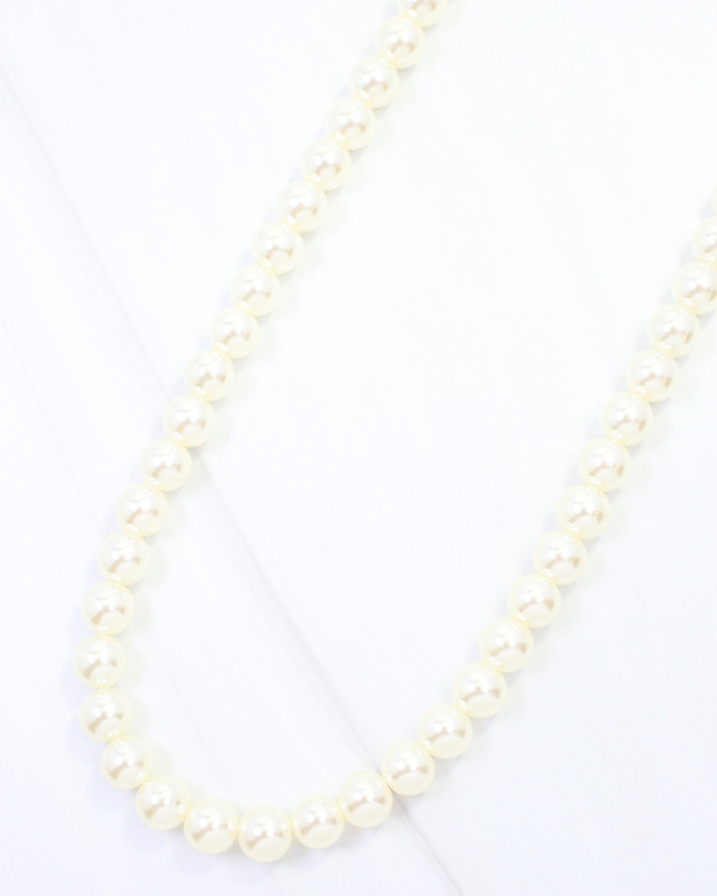 Karina Large Pearl Beaded Necklace Cream